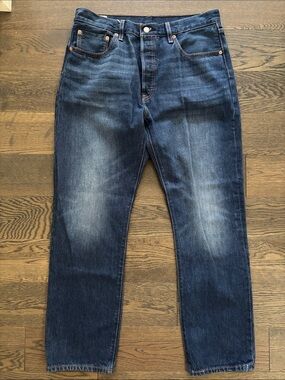 Levi's 501 Big E Selvedge Denim Dark Blue Washed Jeans Redline Tapered Size 32